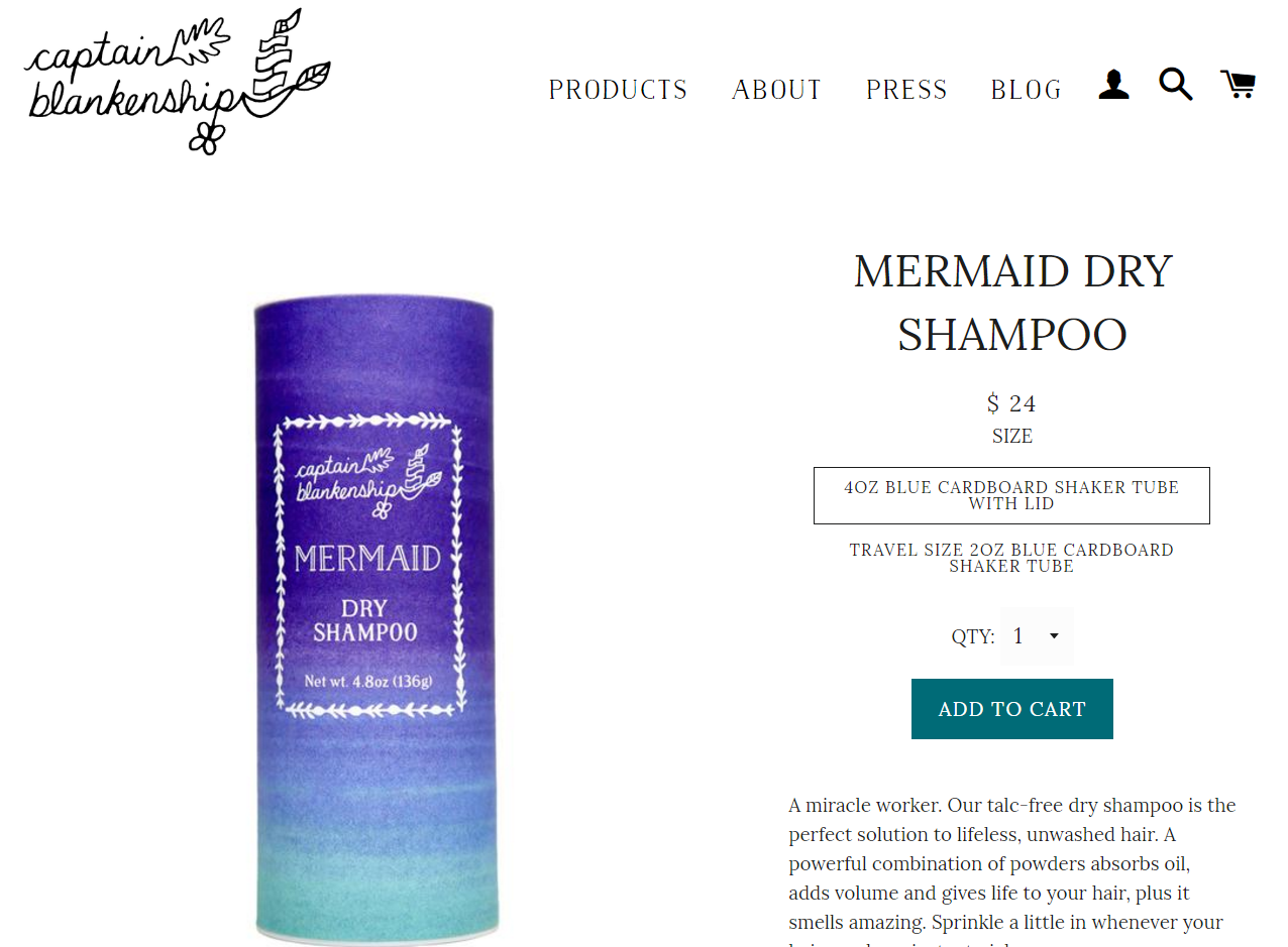 Backlinks to Product Page - Mermaid Dry Shampoo